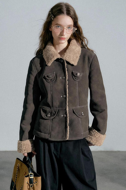 Vintage Lapel Fur Jacket