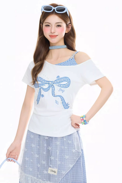 Bowknot One-Shoulder Top