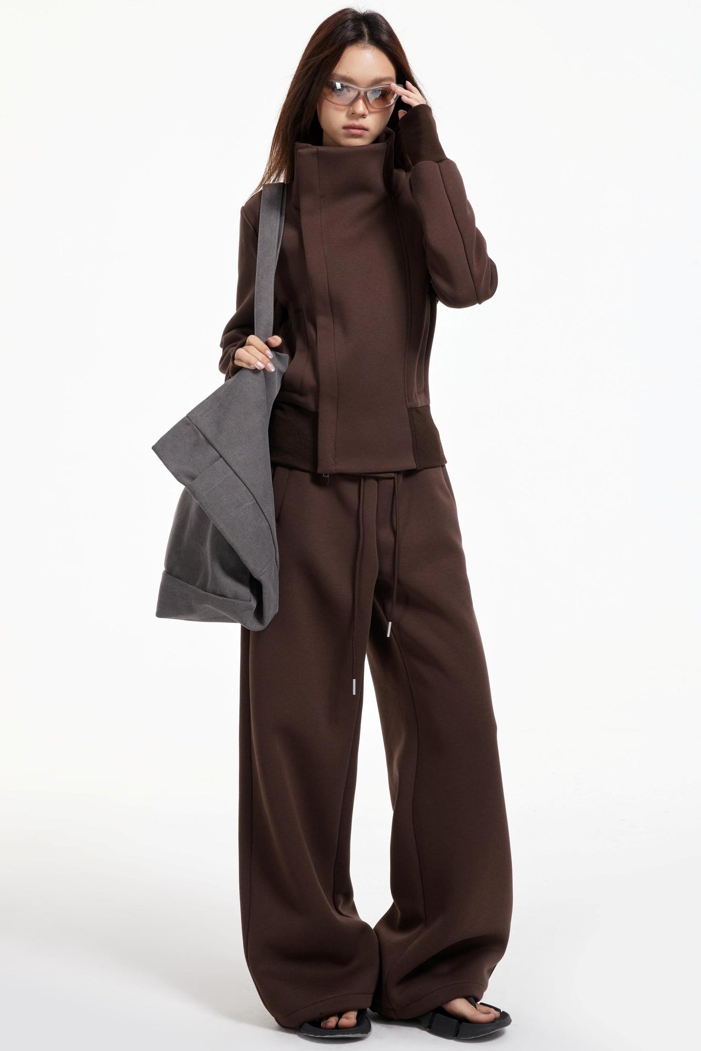 High Collar Slim Jacket Set-Up