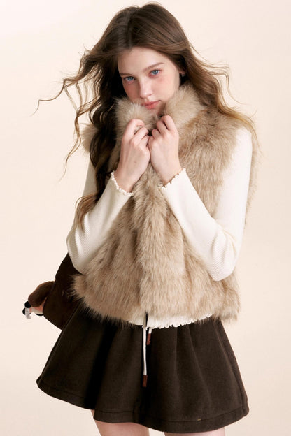 Fragrant Chocolate Wool A-Line Skirt