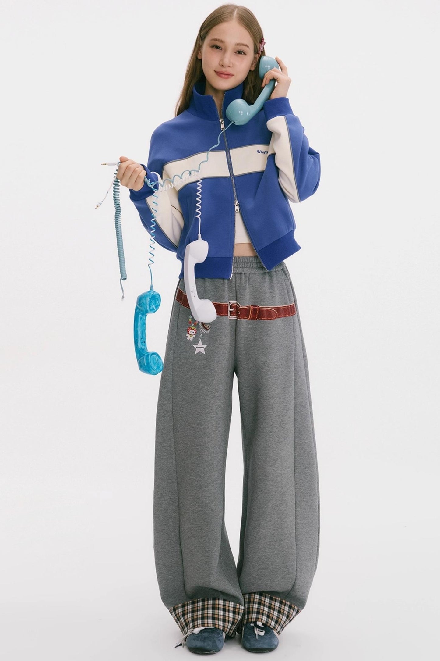 Retro Patchwork Sweatshirt Jacket