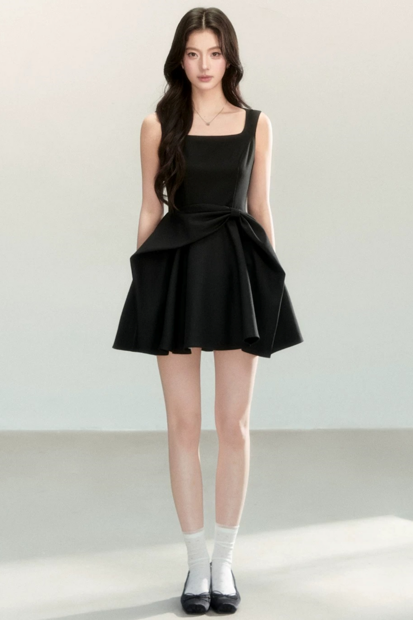 Black Bow Suspender Dress