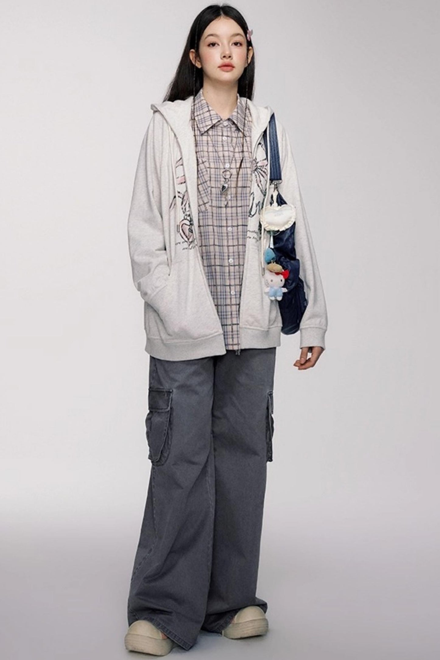 Vintage Bow Pocket Long-sleeved Shirt