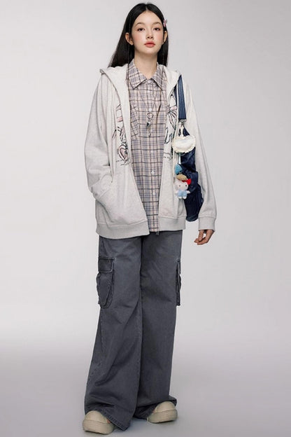 Vintage Bow Pocket Long-sleeved Shirt