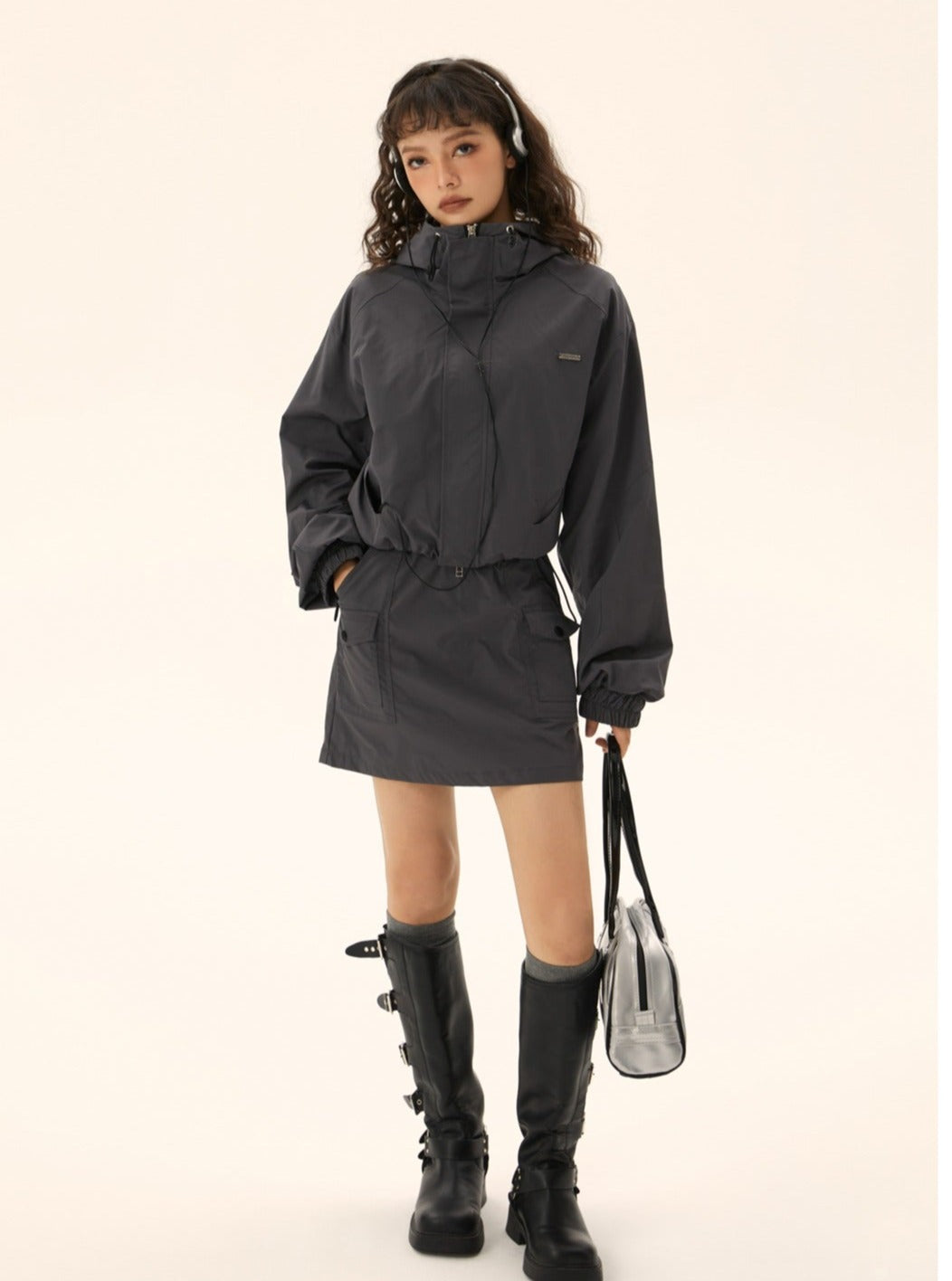 Functional wind short jacket short skirt