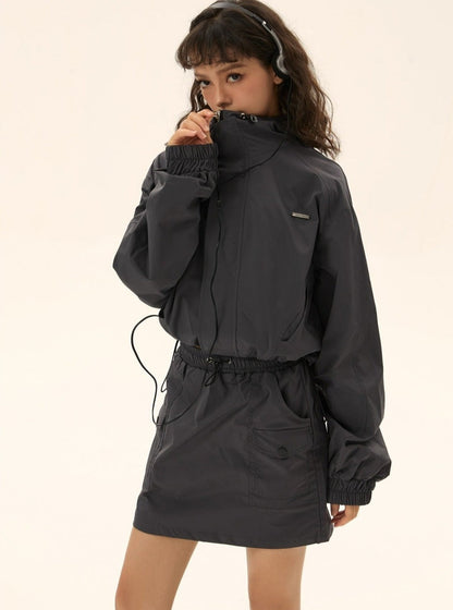 Functional wind short jacket short skirt