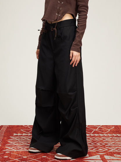 American drape wide-leg mopping pants