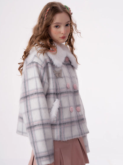 American Check Plaid Tweed Jacke