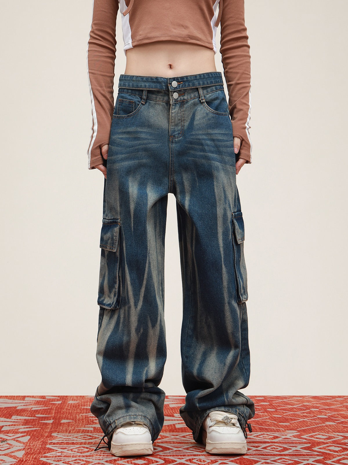 American water ripple denim pants