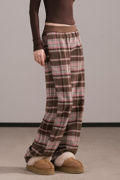 Retro Pink Plaid Pants