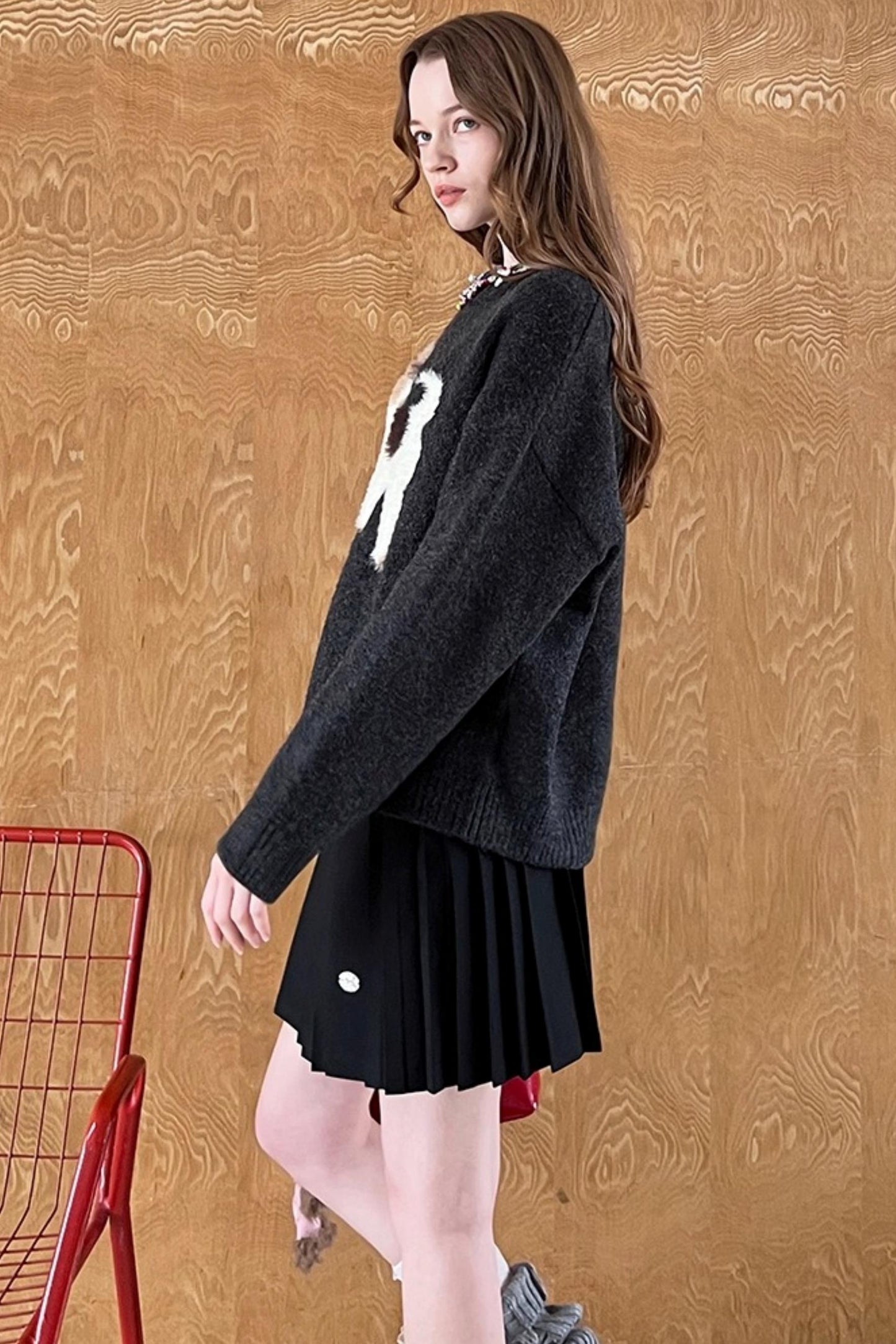 Puppy Jacquard Cloud Sweater