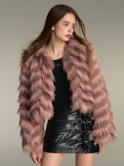 Golden Girl Gradient Eco-Friendly Fur Jacket