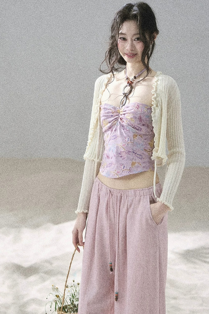 Monet's Water Lilies Embroidered Top