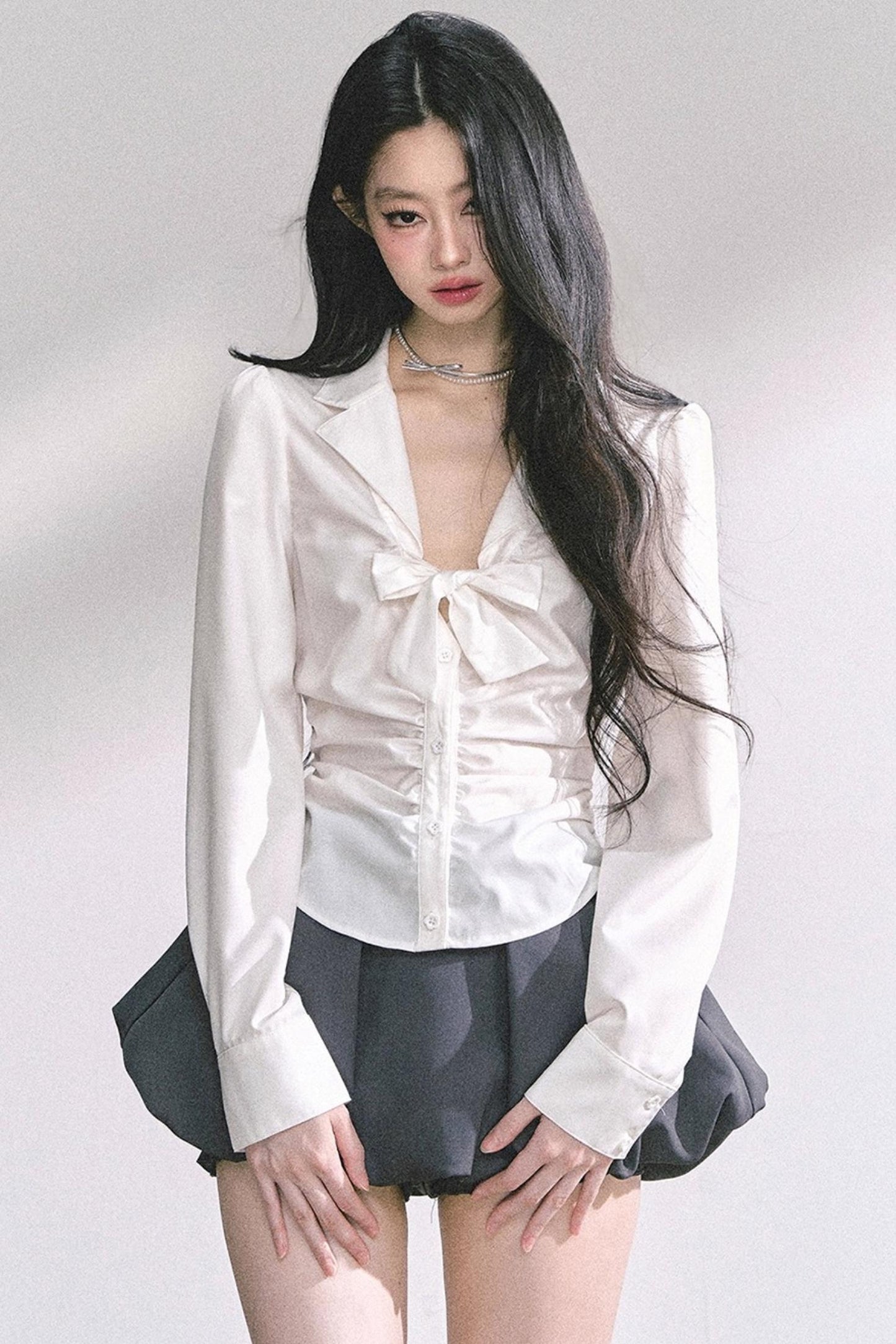 White Moonlight V-Neck Shirt