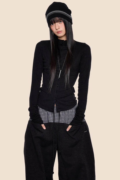 Lightweight Pleated Cardigan