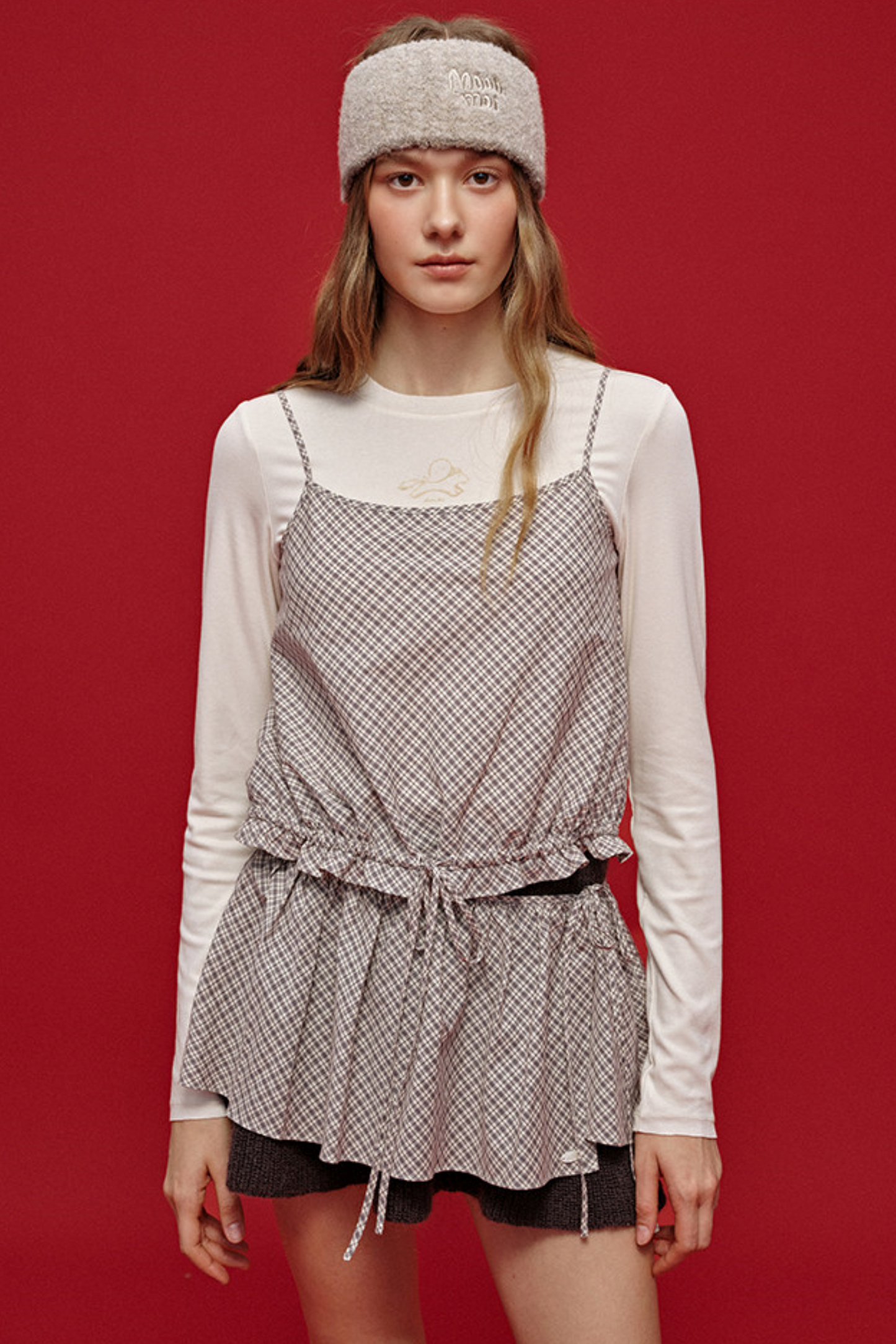 Jacquard-Haarband aus Wolle mit breiter Krempe