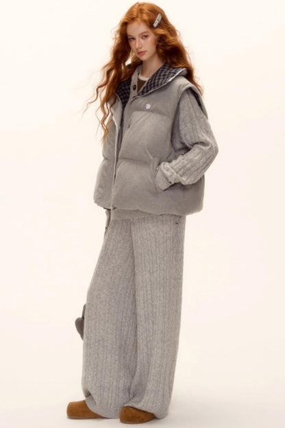 Reversible Plaid Lace Vest