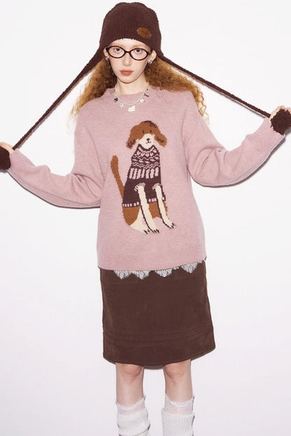 Layering Wave Lace Leather Skirt