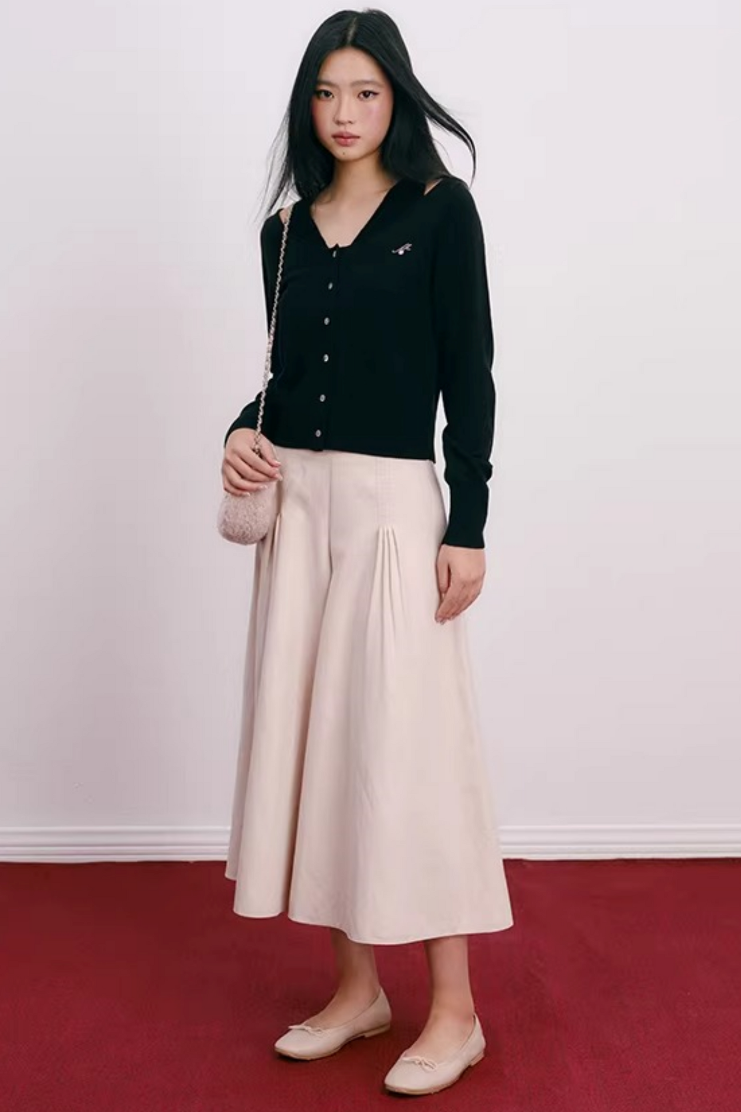 Lace Bowknot V-Neck Top