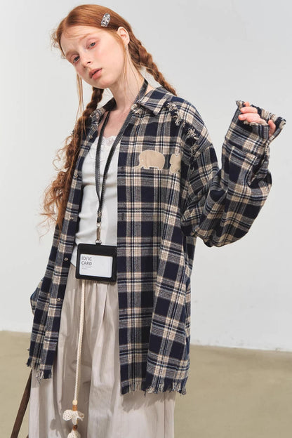 Plaid Collar Sweater Set-Up