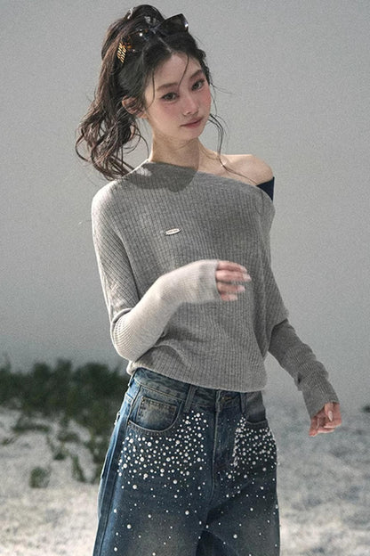 The Ashes Schulterfreies Strick-Oberteil