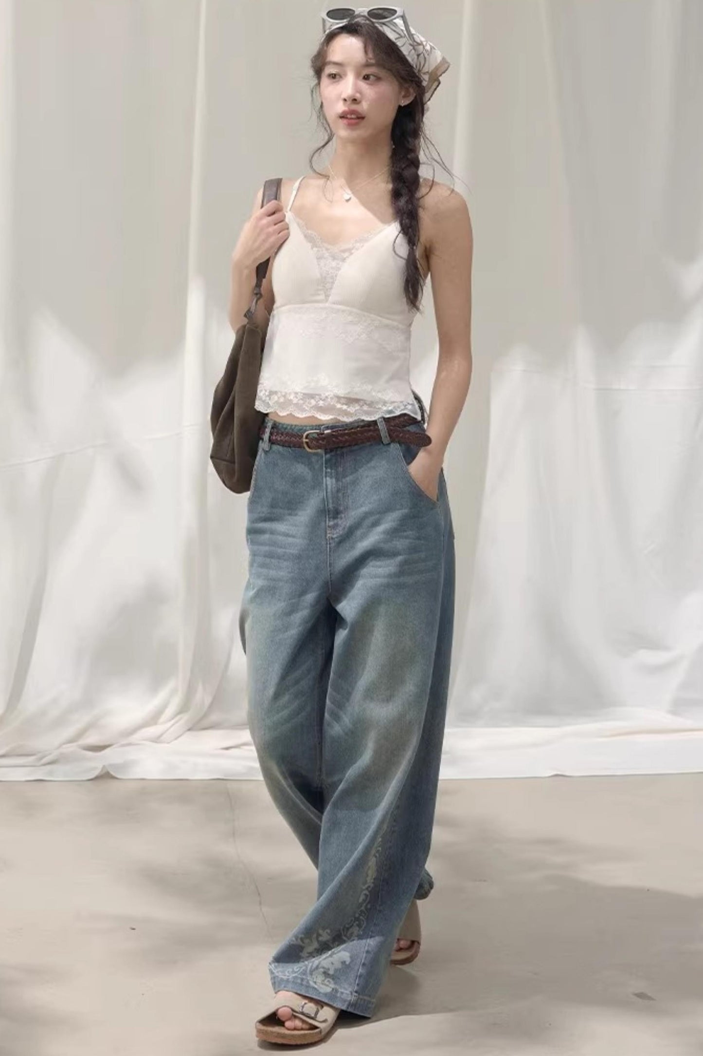 Laser Embossed Vintage Jeans