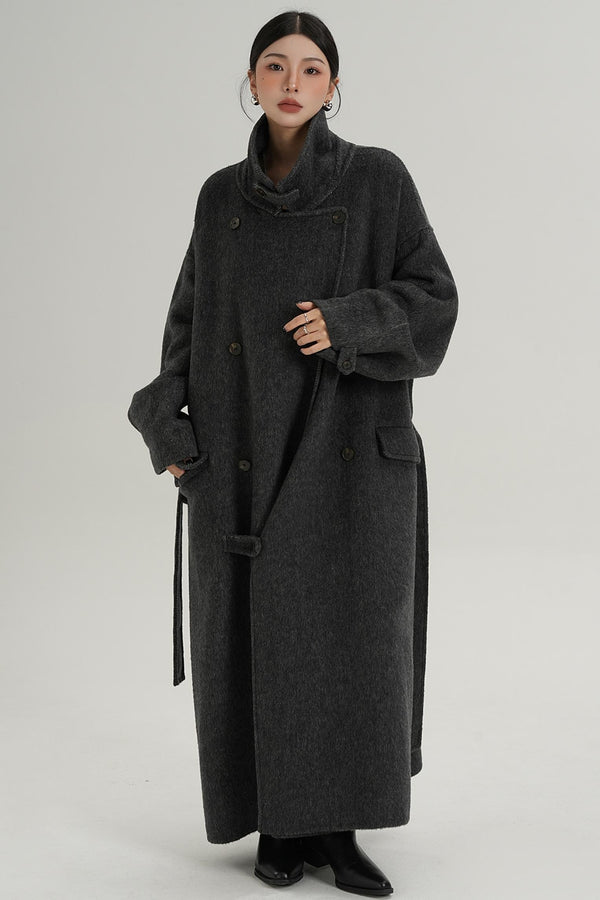 Woolen Silhouette Long Coat
