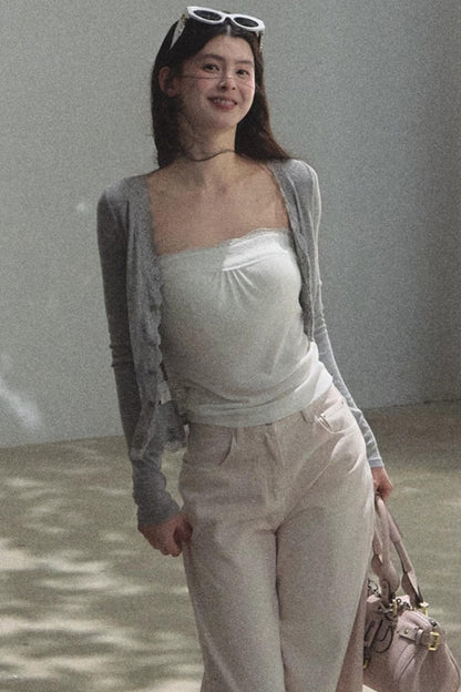 Linen Lace Off-Shoulder Top