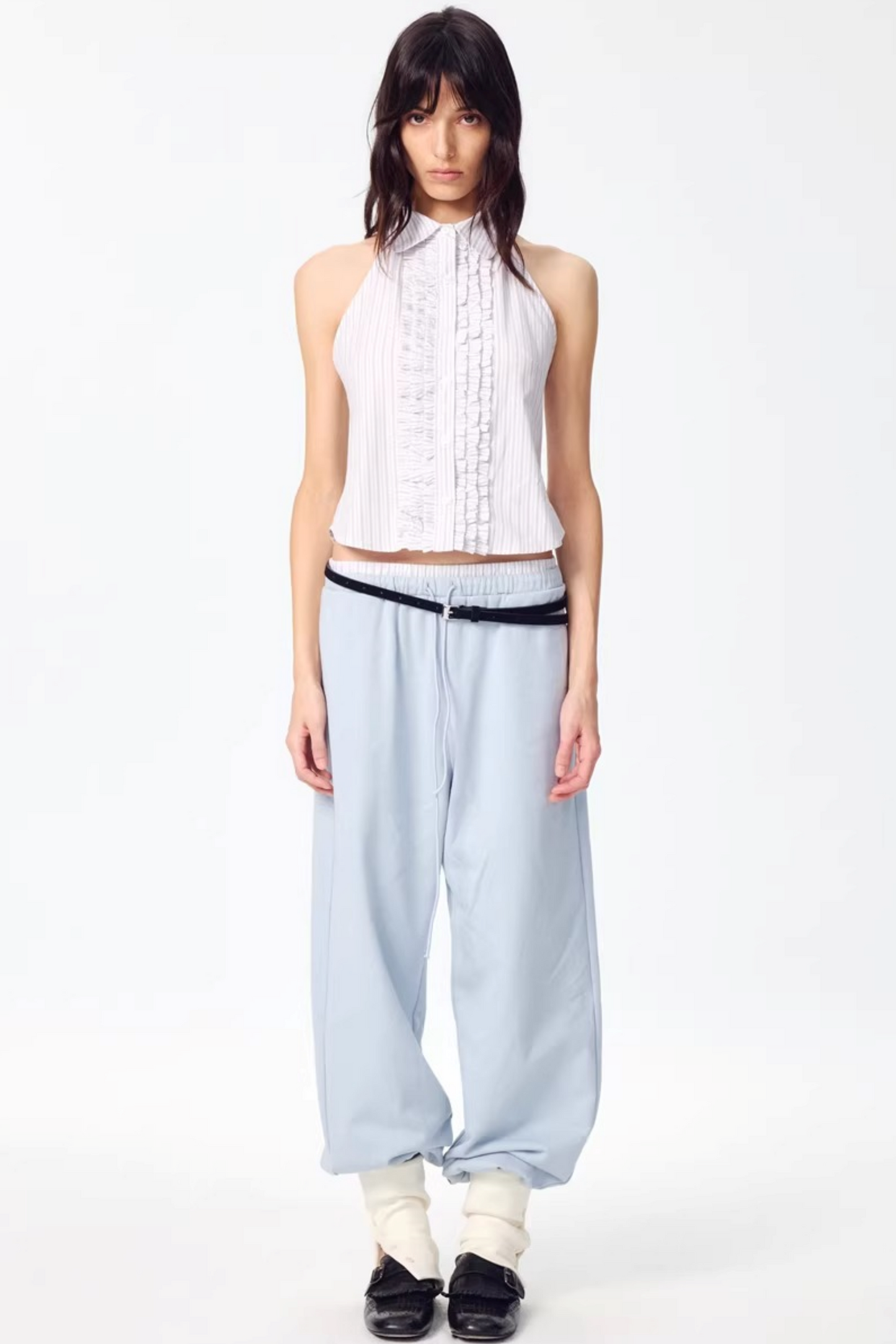 Patchwork Double Waistband Jogger Pants