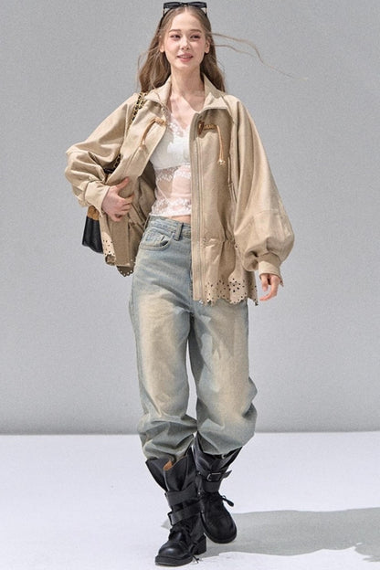 Retro Washed Straight Jeans