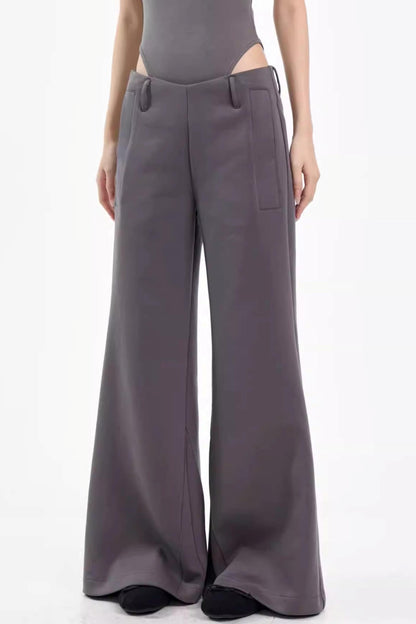Retro Gray Flared Pants