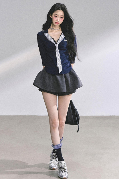 Autumn Slimming Polo Neck Shirt