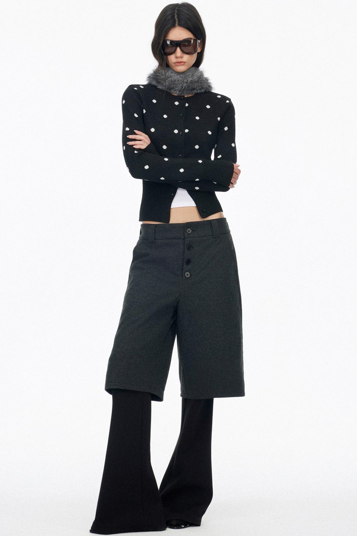 Layered Draped Bootcut Pants