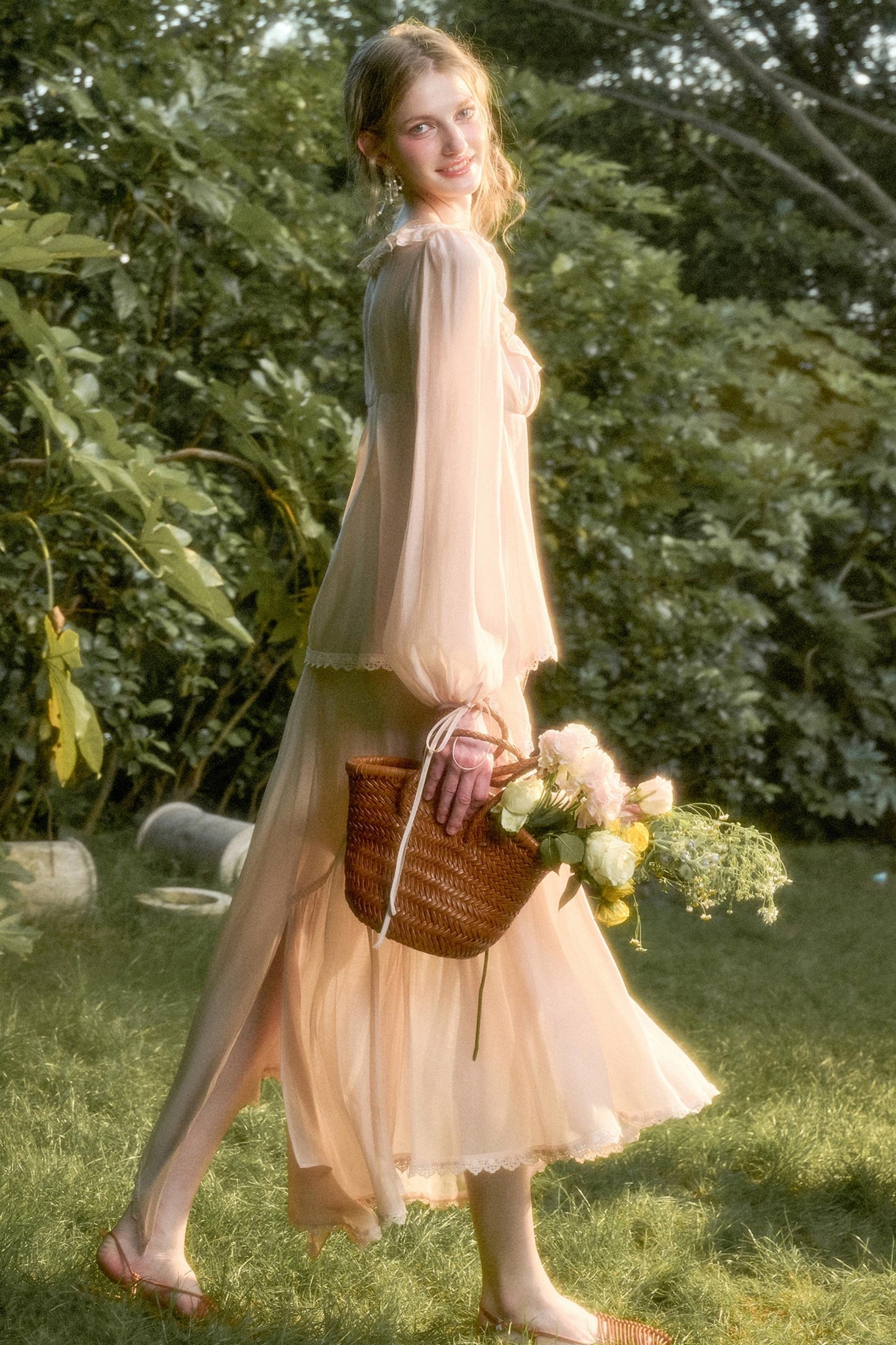 Elegant Vintage Tencel Air Fabric Two-Piece Set-Up