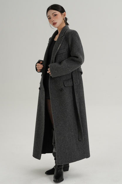 Wool Elegance Long Trench Coat