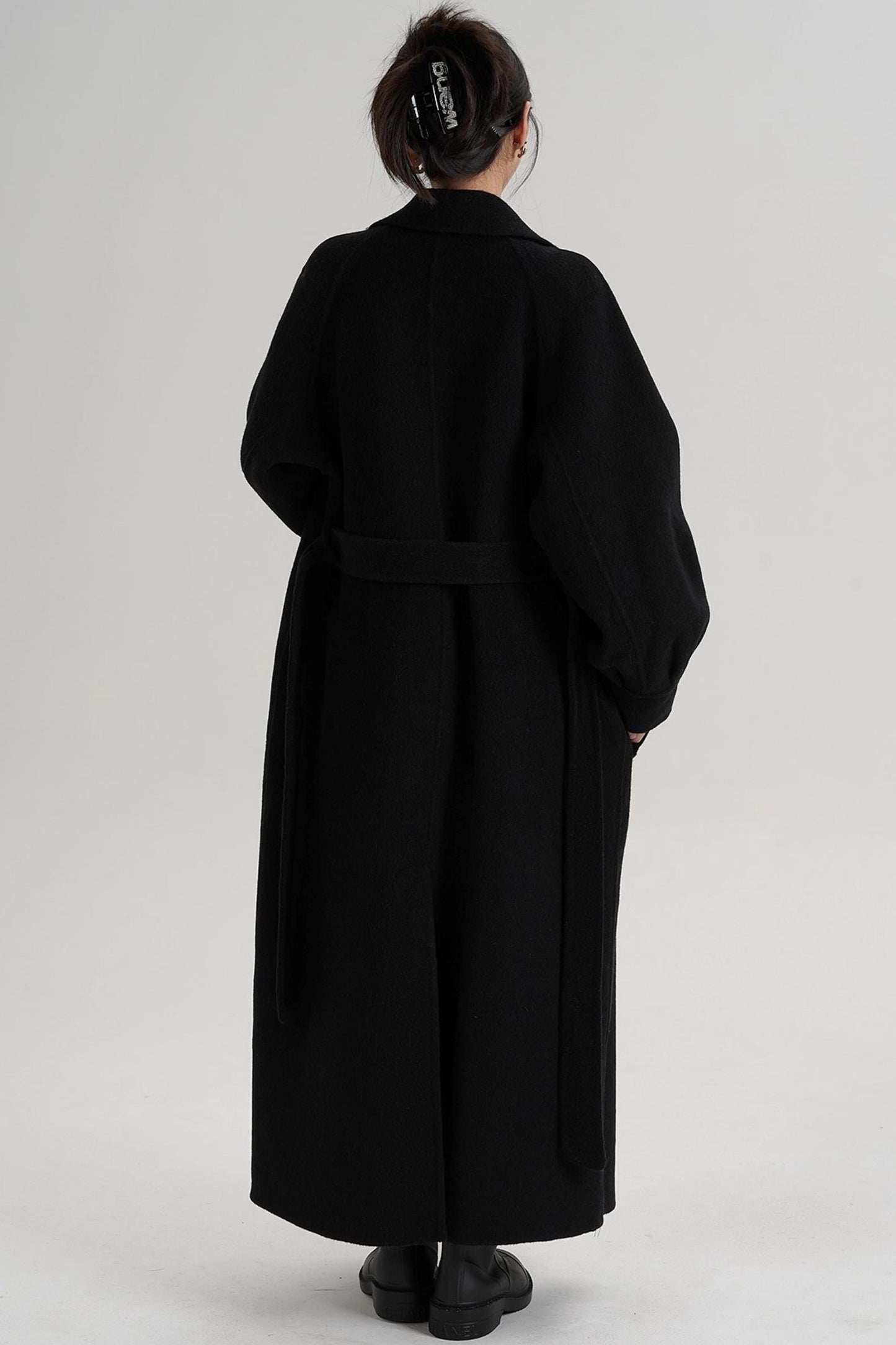 Temperament Back Slit Wool Coat