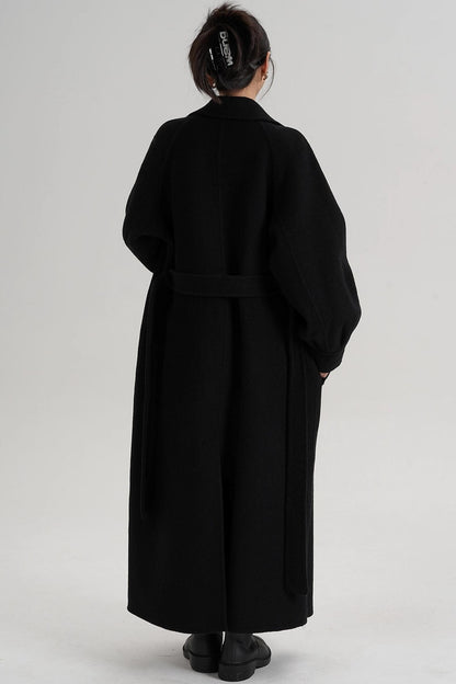 Temperament Back Slit Wool Coat