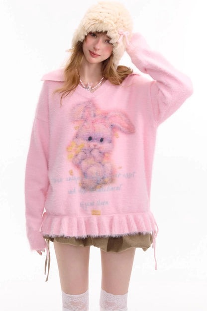 Pleated Hem Drawstring Sweater