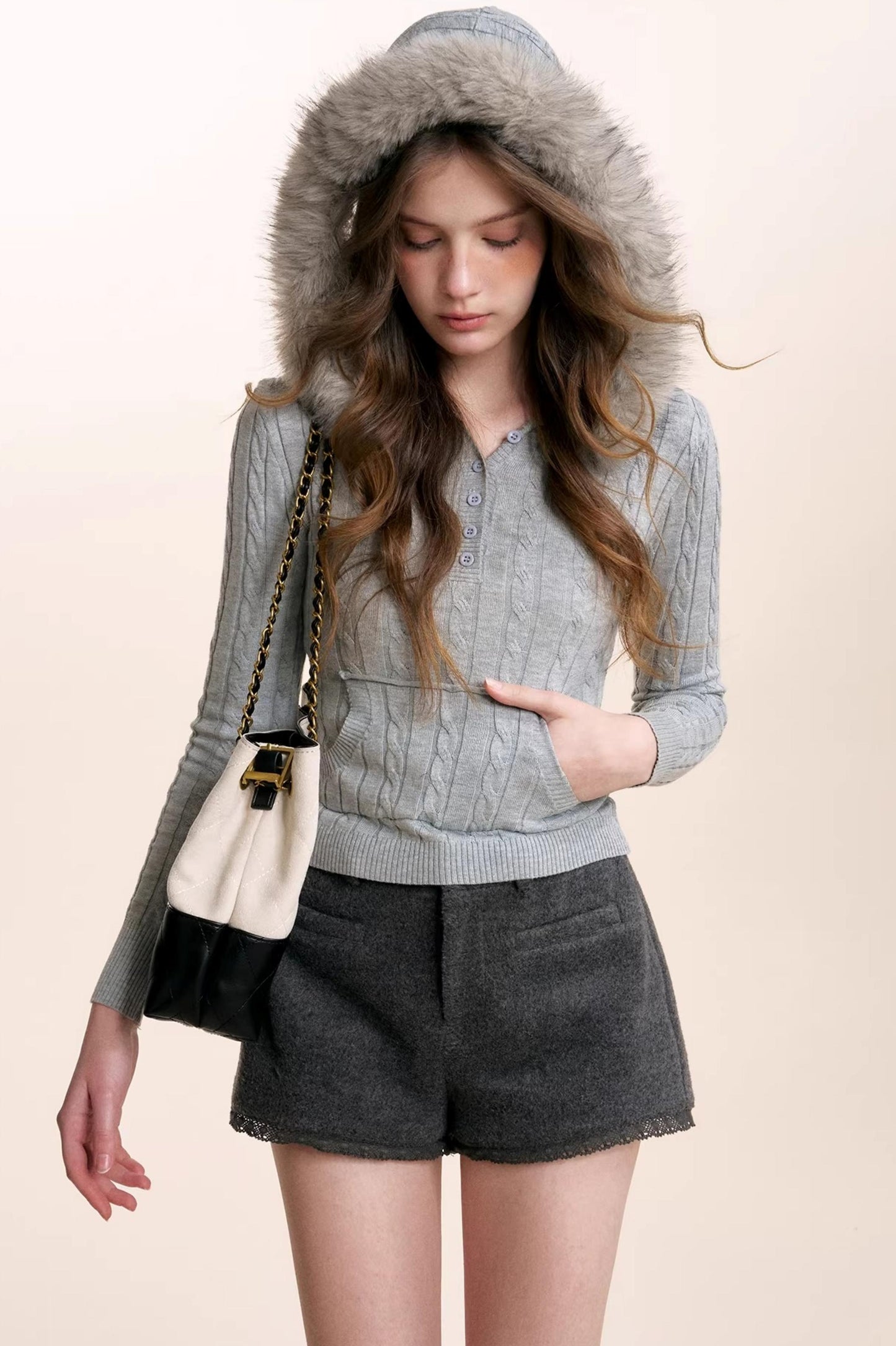 Plush Winter Fur Collar Sweater