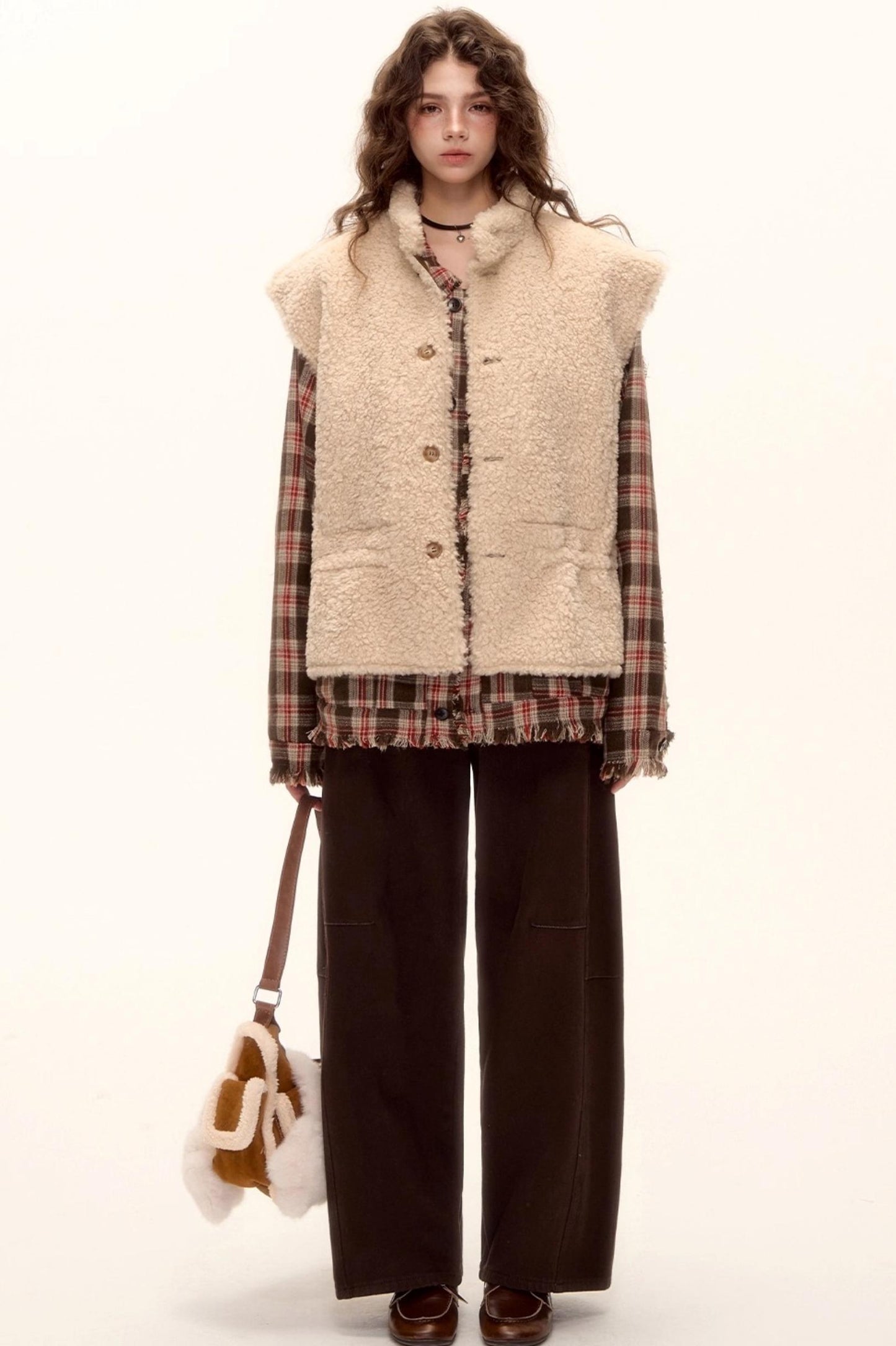 Reversible Fur Suede Vest Jacket