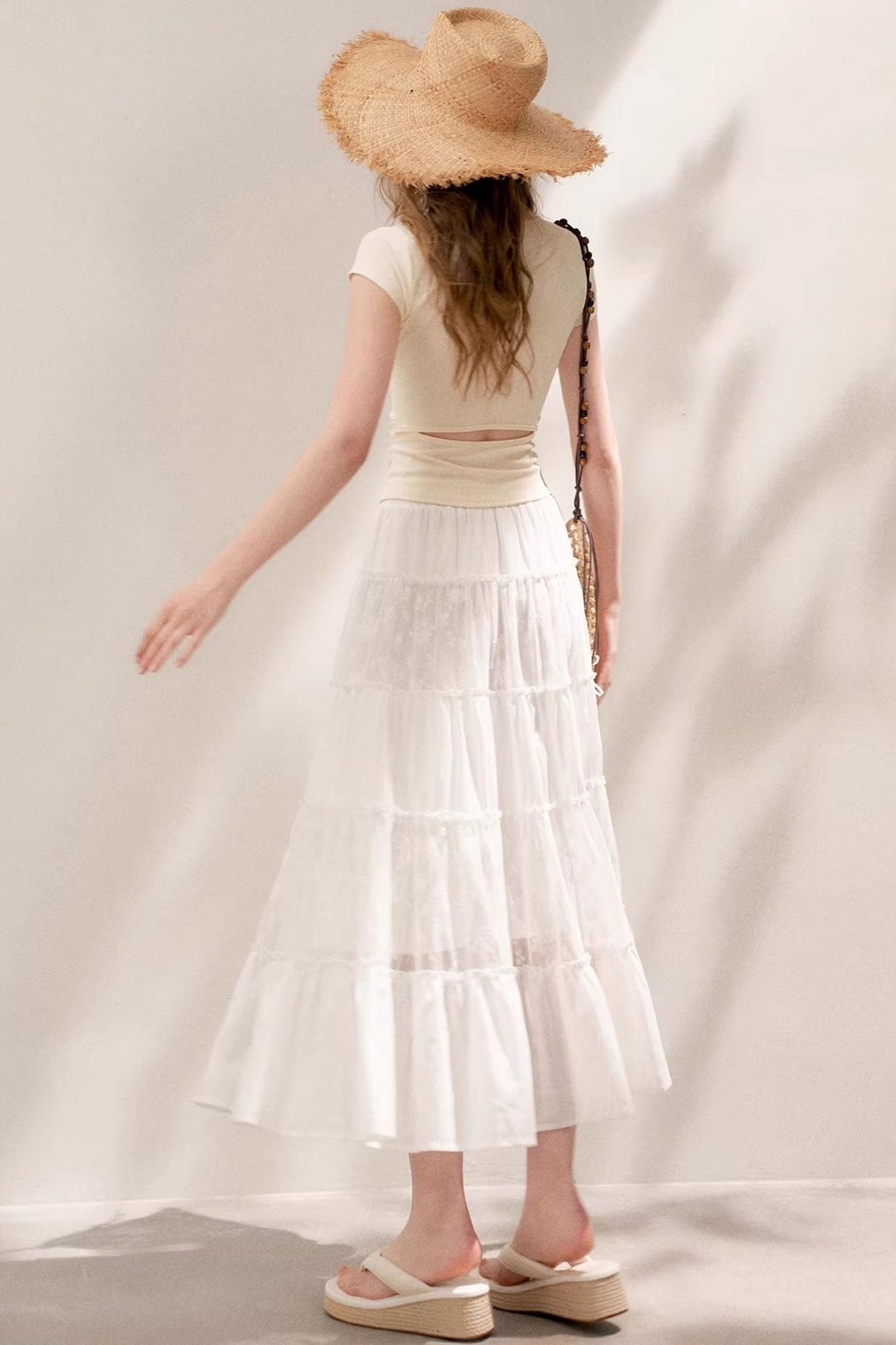Pure White Lace Halter Skirt
