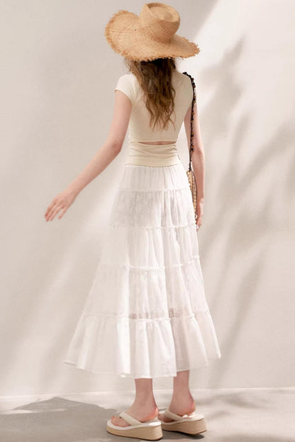 Pure White Lace Halter Skirt