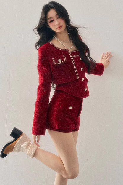 Chanel Wool Coat Skirt Set-Up