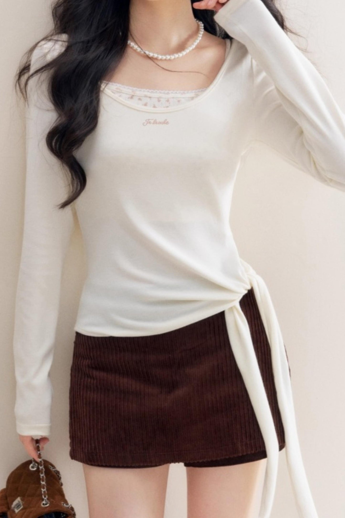 Lace Trim Patchwork Top