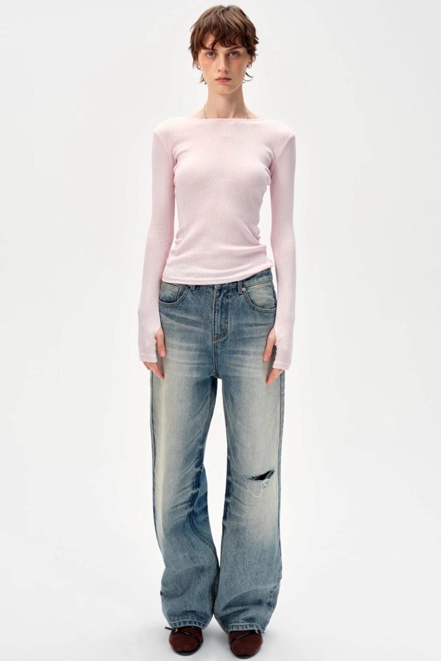 Versatile Knitted Striped Wool Base Shirt