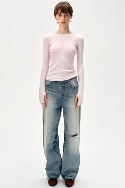 Versatile Knitted Striped Wool Base Shirt