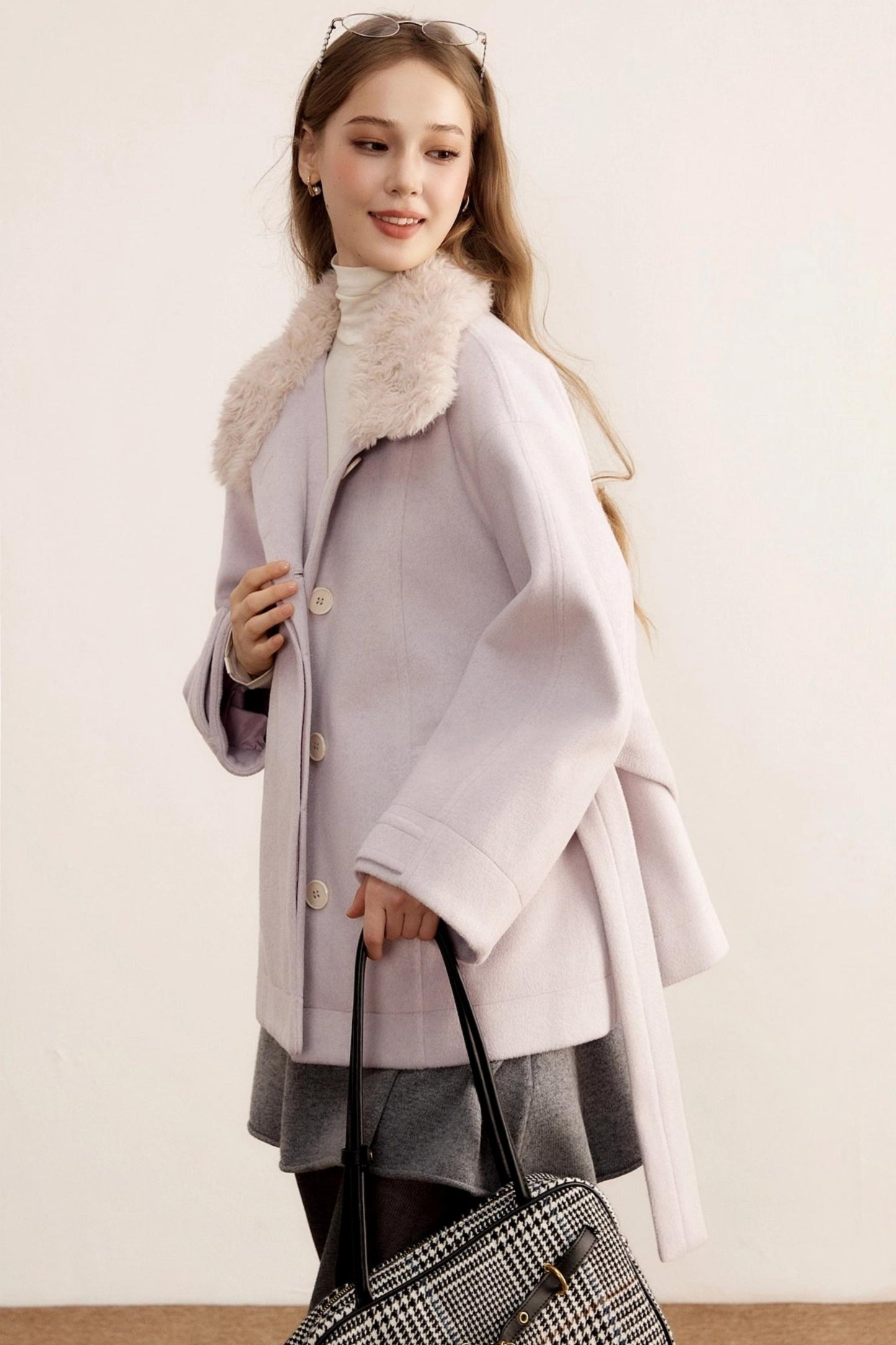 Woolen Mid-Length Winter Plush Wool Coat
