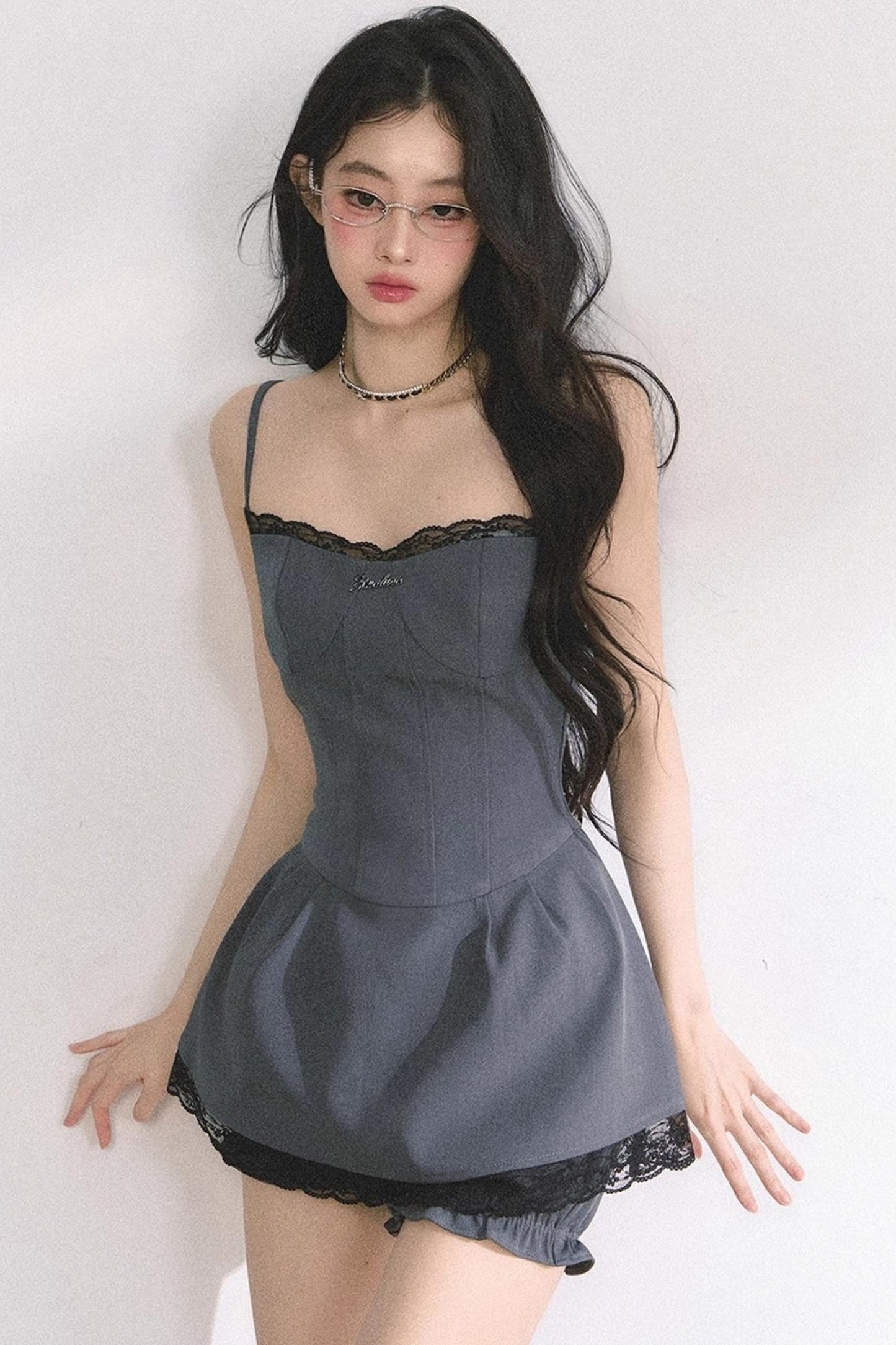 Summer Lace Halter Dress Set