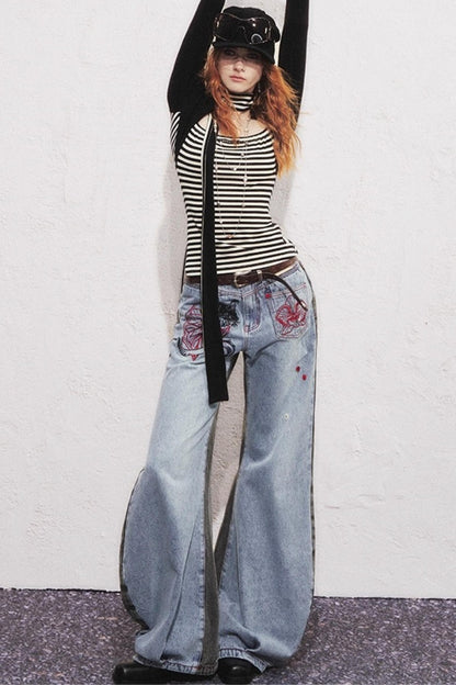 Asymmetrical Sickle Jeans
