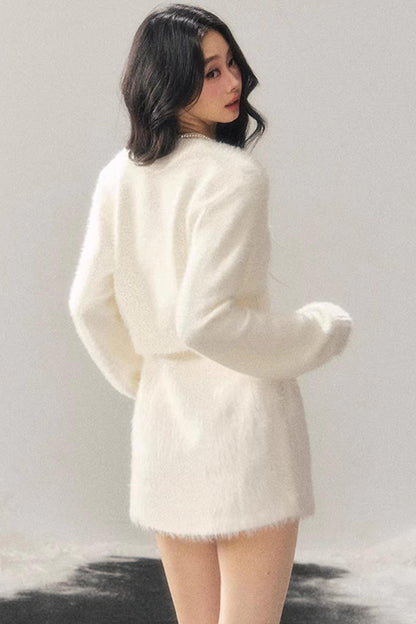 Three-Dimensional Floral Winter Dress